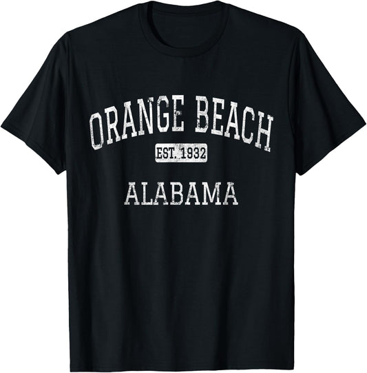 Orange Beach Alabama AL Vintage T-Shirt - T-Shirt | Black