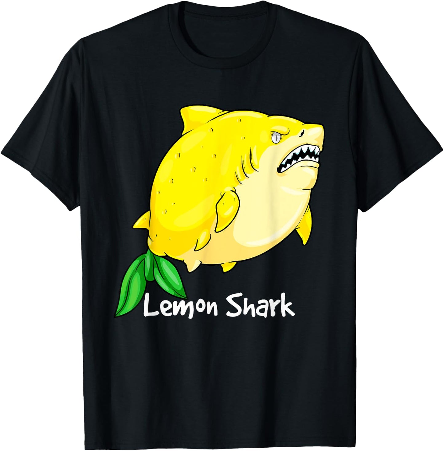 Lemon Shark Yellow Animal Pun Megalemon Shark Lover T-Shirt - T-Shirt | Black