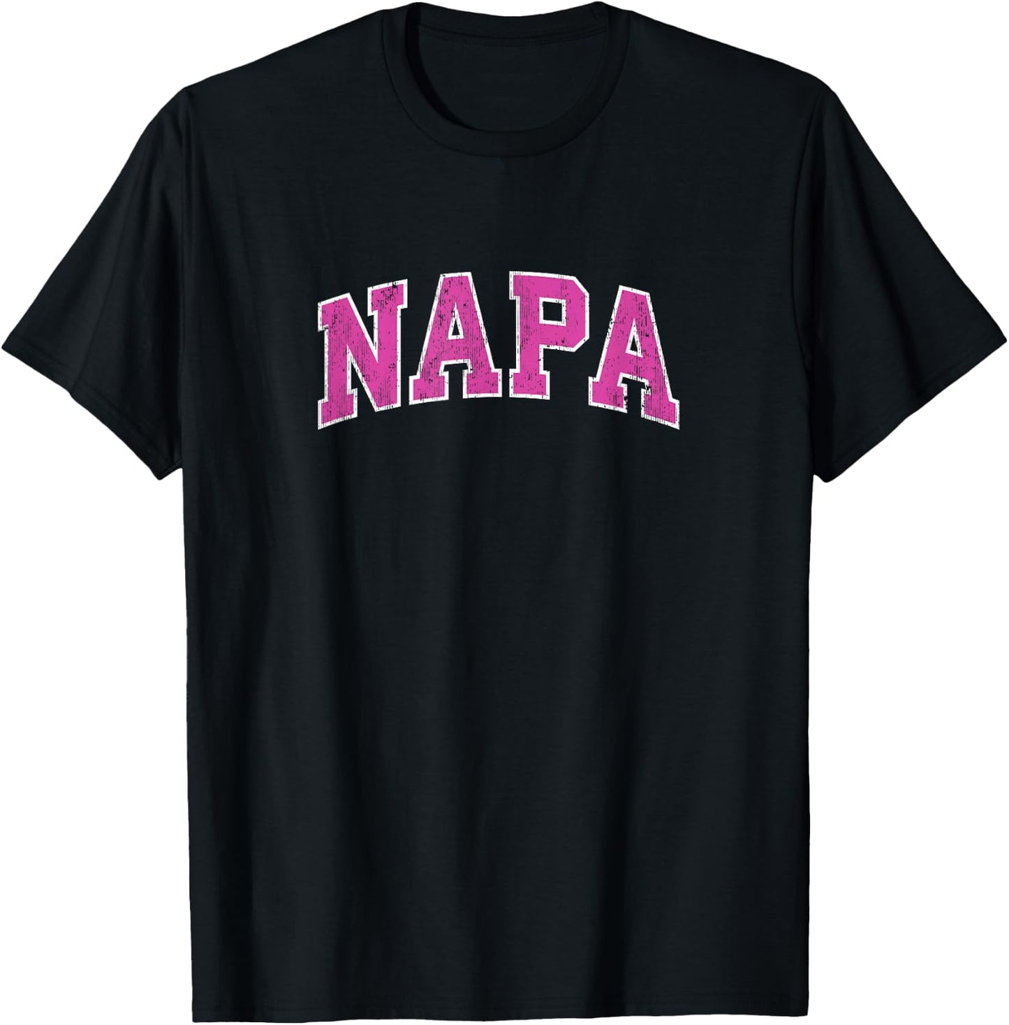 Napa California CA Vintage Sports Design Pink Design T-Shirt - T-Shirt | Black