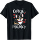 Funny Kawaii Mama Mom Black Tricolor Corgi Lover T-Shirt - T-Shirt | Black