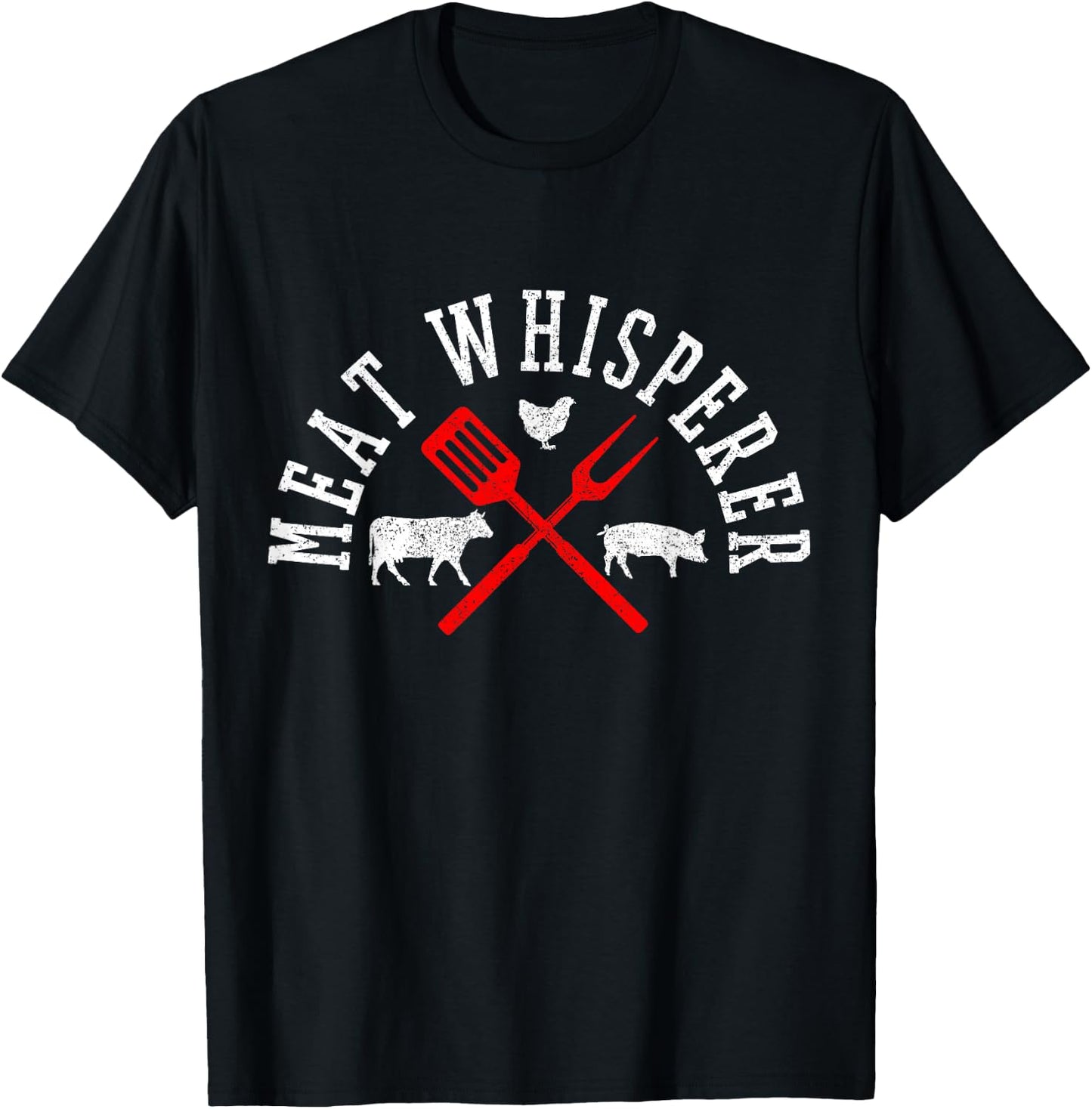 Funny BBQ Shirts Co. Meat Whisperer Black Modern Letter Print - Small T-Shirt - T-Shirt | Black