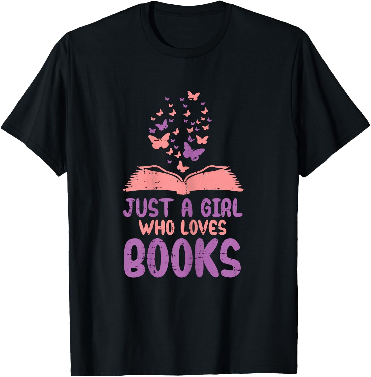 Just Girl Who Loves Books Read Reading Book Librarian Women T-Shirt - T-Shirt | Black