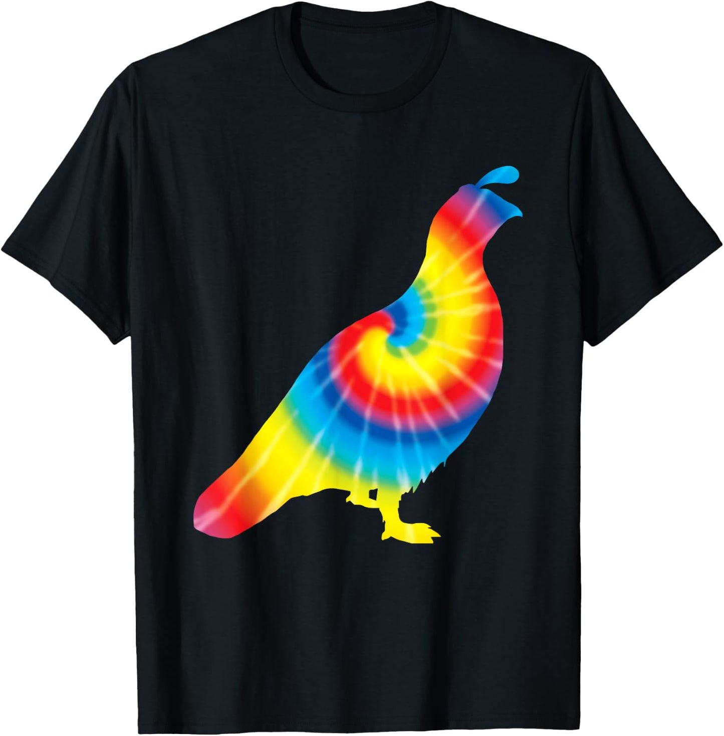 Tie Dye Partridge Rainbow Print Bird Quail Hippie Peace Gift T-Shirt - T-Shirt | Black