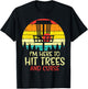 Hit Trees And Curse Sunset Retro Disc Golf Frisbee Golfer T-Shirt - T-Shirt | Black