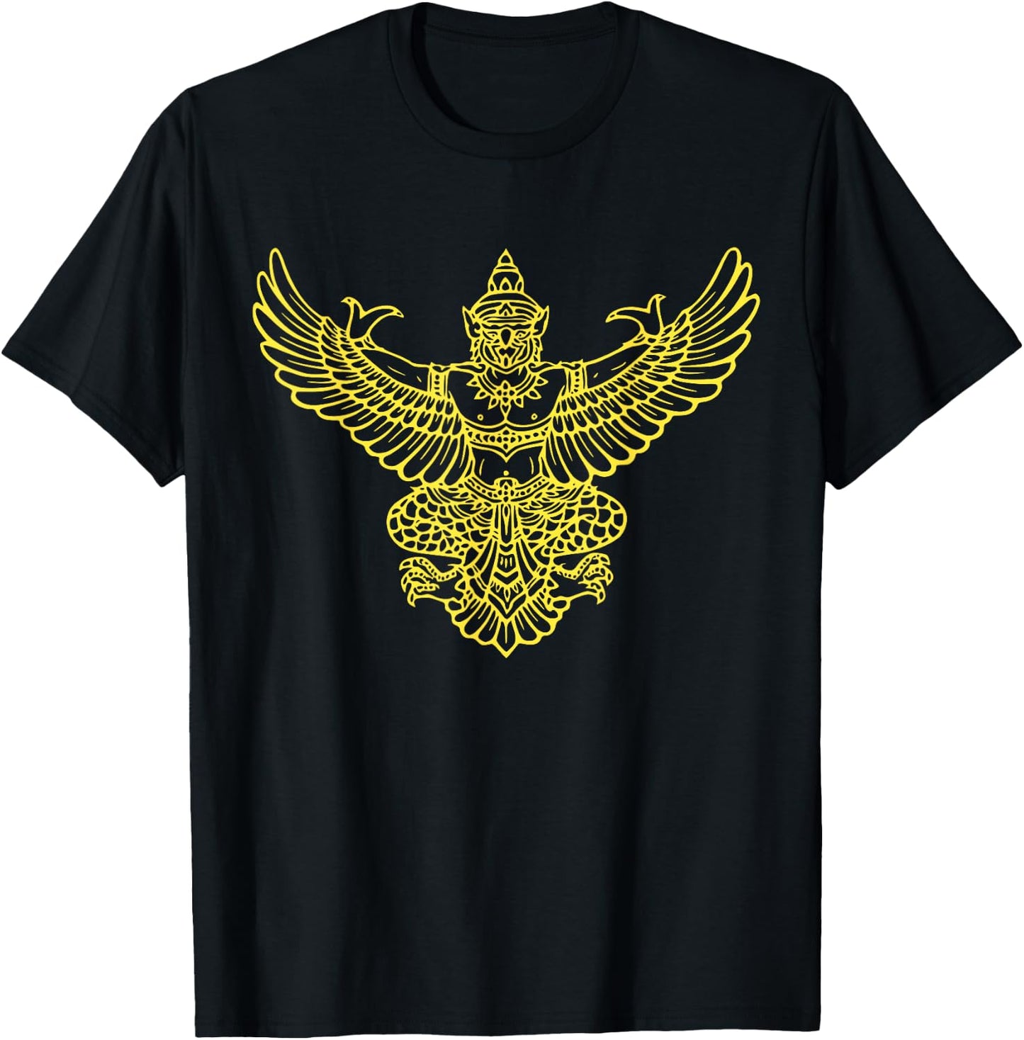 Yellow Golden Thai Garuda Legendary Bird Shirt T-Shirt - T-Shirt | Black