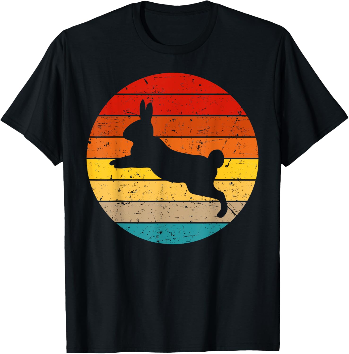 Vintage Rabbit Design Bunny Lover Men Women Boys Girls Kids T-Shirt - T-Shirt | Black