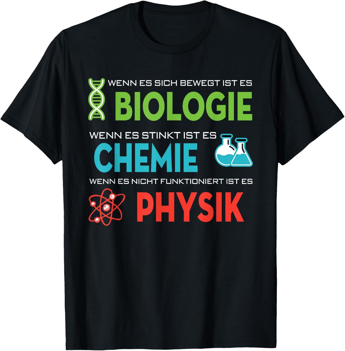 Lustige Wissenschafts Bekleidung Cool Science Biology Chemistry Physics Graphic - Adult, , Short Sleeve, 3X-Large, Black T-Shirt - T-Shirt | Black