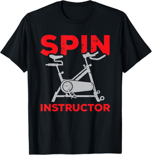Cute Spin Class Cycling Spinning Instructor Bike Spinner Gym T-Shirt - T-Shirt | Black