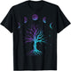 Moon Phases Tree of Life - Viking Pagan Wicca T-Shirt - T-Shirt | Black