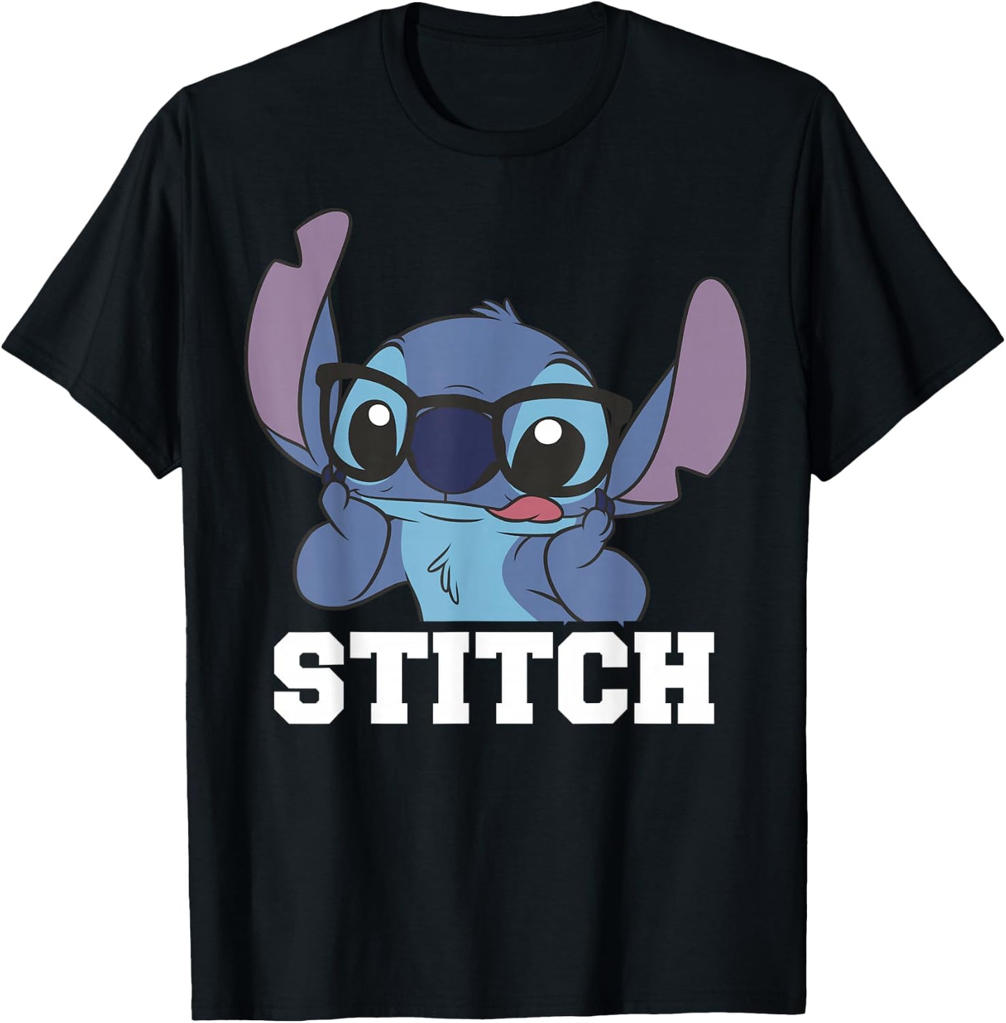 Disney Lilo & Stitch Nerdy Stitch Portrait T-Shirt - T-Shirt | Black