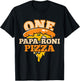 One Papa-Roni Pizza - Funny Fathers Day Dad Pizza Lover Fan T-Shirt - T-Shirt | Black