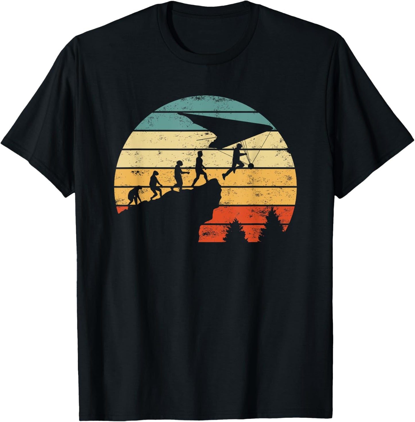 Hang glider motiv evolution hang gliding T-Shirt - T-Shirt | Black