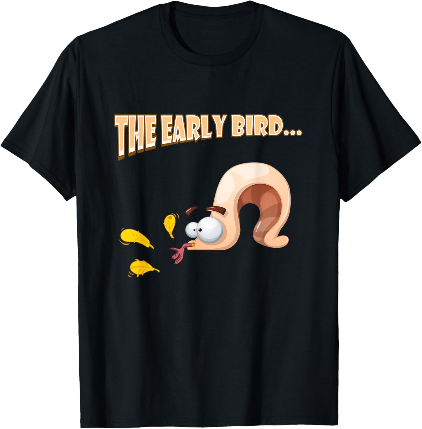 Early Bird Gets The Worm / Early Worm Gets The Bird Funny T-Shirt - T-Shirt | Black