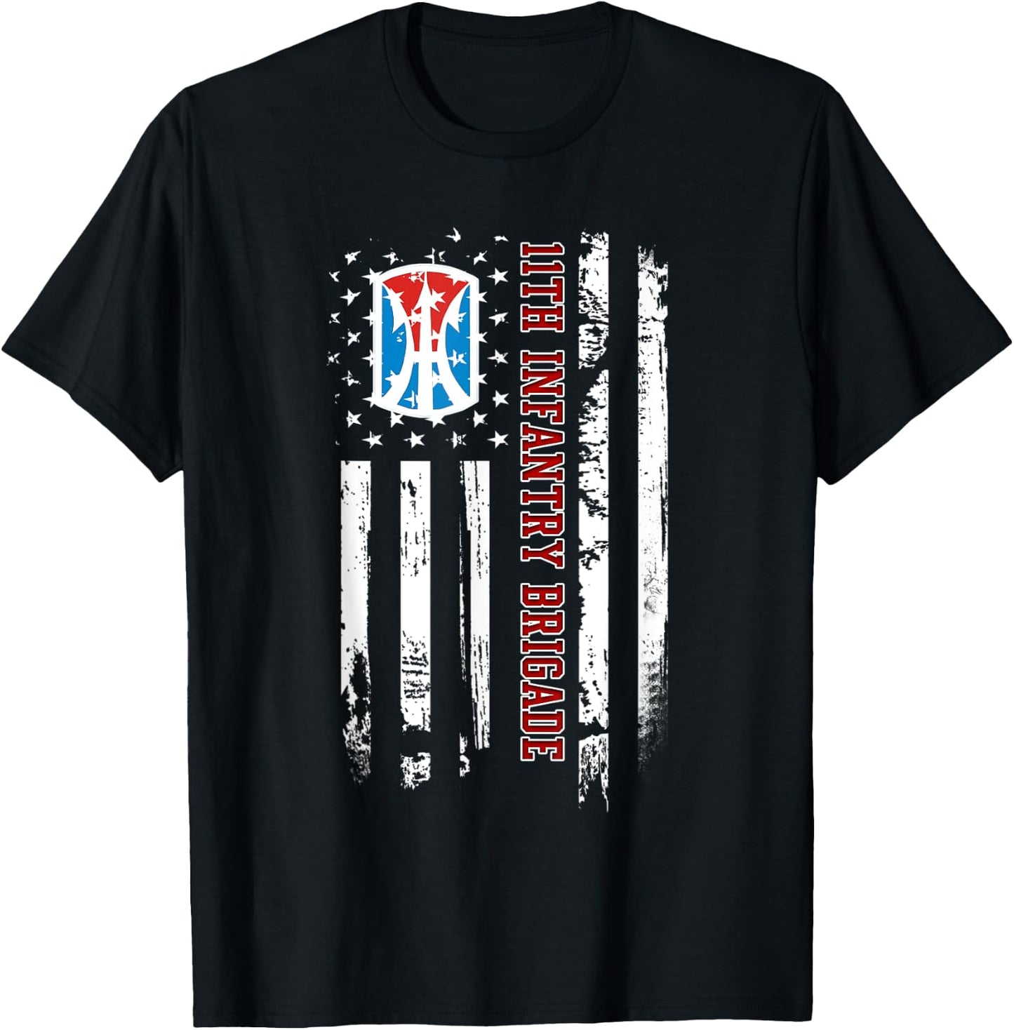 11th Infantry Brigade Veteran USA Flag Veterans Day Xmas Women Men T-Shirt - T-Shirt | Black