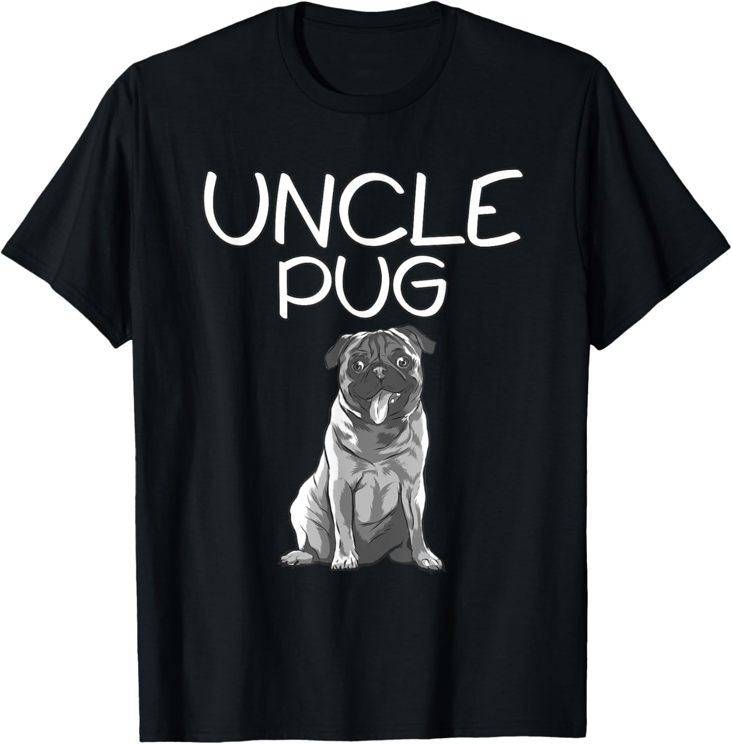 Uncle Pug Matching Family Outfit Gift Pug T-Shirt - T-Shirt | Black
