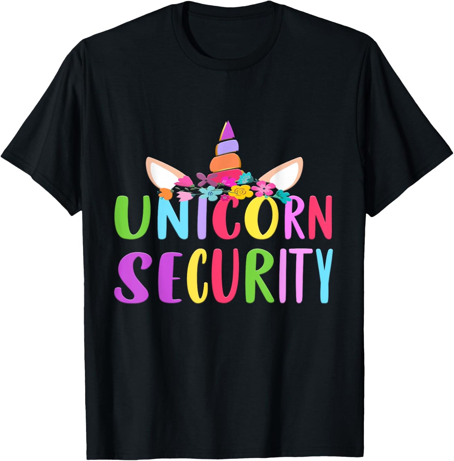 Unicorn Security Adult Unicorn Halloween Costume 2021 T-Shirt - T-Shirt | Black