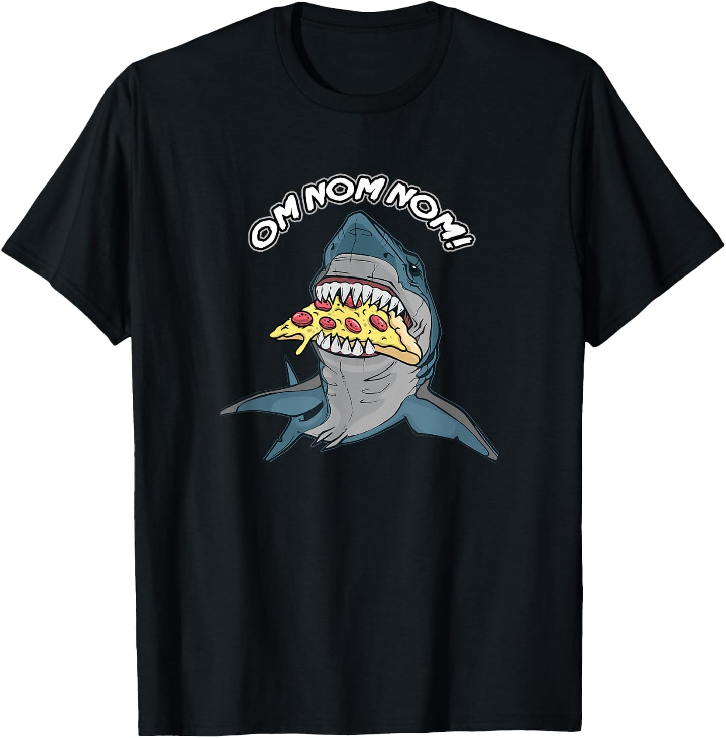 Shark Eating Pizza T shirt Kids Boys Food Lovers Gift T-Shirt - T-Shirt | Black