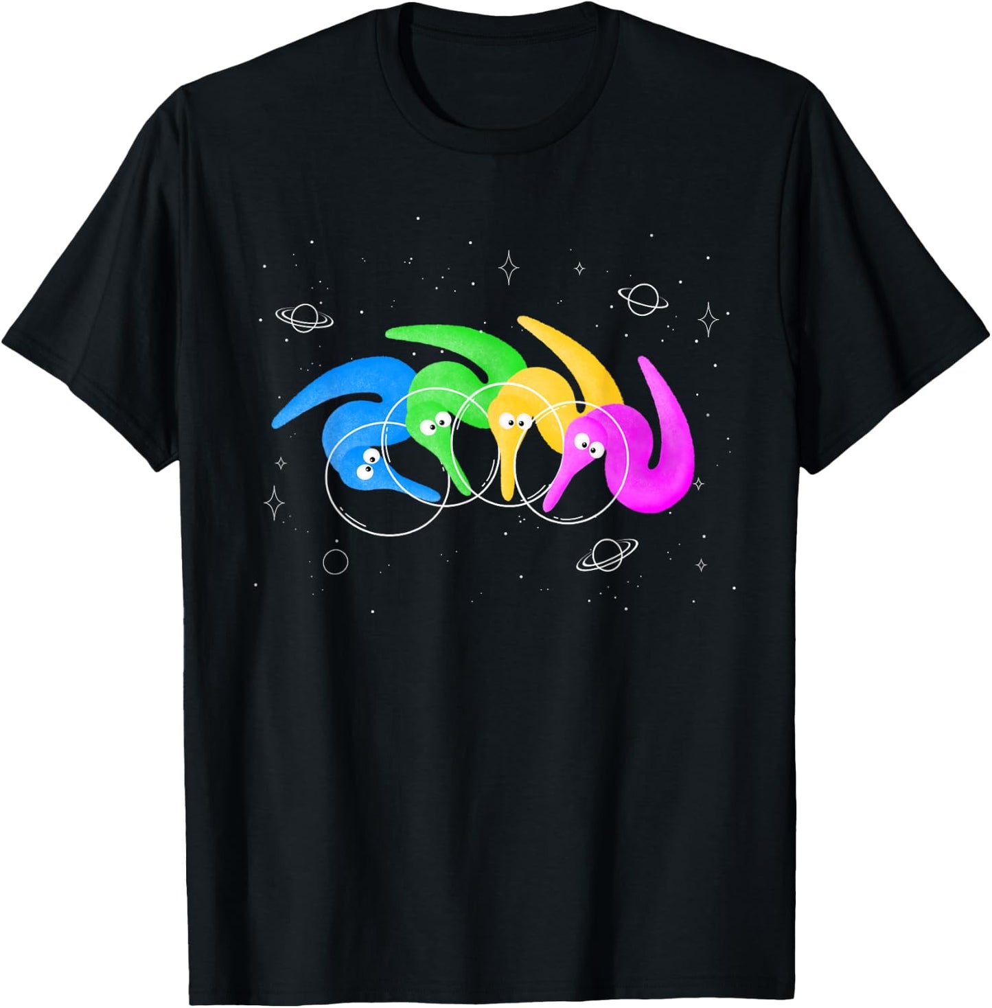 Space Magic Worms on a String T-Shirt - T-Shirt | Black