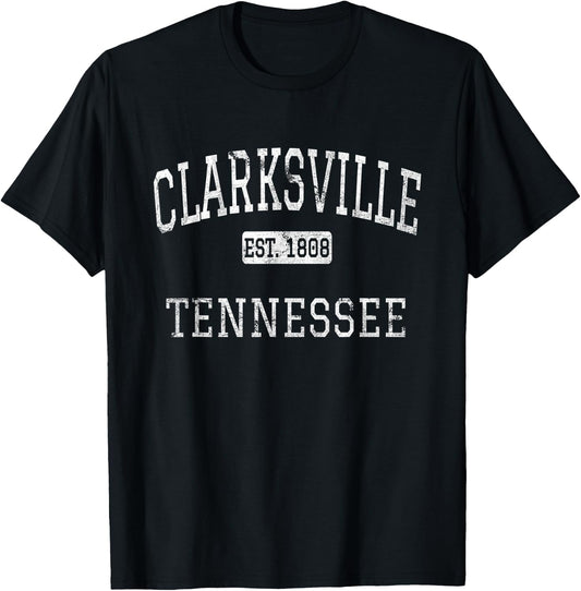 Clarksville Tennessee TN Vintage T-Shirt - T-Shirt | Black