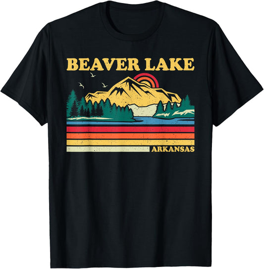 Retro Summer Vacation Vintage Arkansas Beaver Lake Women Girls Kids T-Shirt - T-Shirt | Black