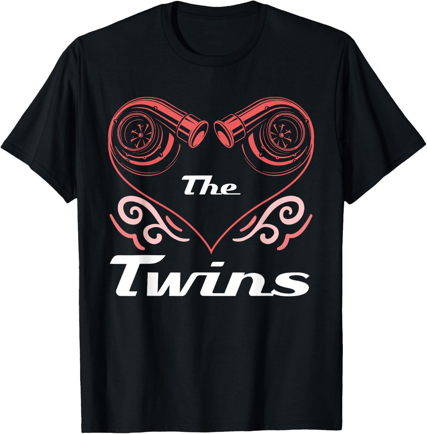 The Twins Twin Turbo Design For Car Enthusiasts T-Shirt - T-Shirt | Black
