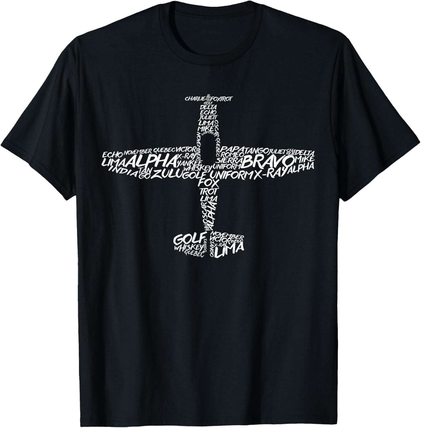 Phonetic Alphabet | Pilot Airplane Shirt T-Shirt - T-Shirt | Black
