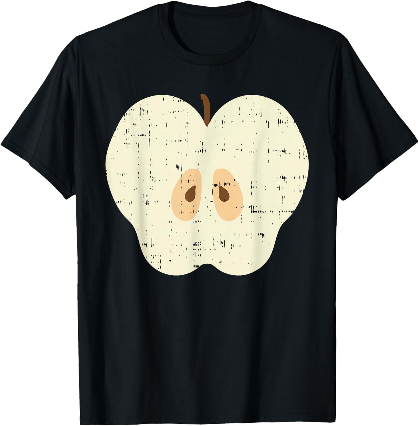 Apple Slice Funny Fruit Food Lazy DIY Easy Halloween Costume T-Shirt - T-Shirt | Black