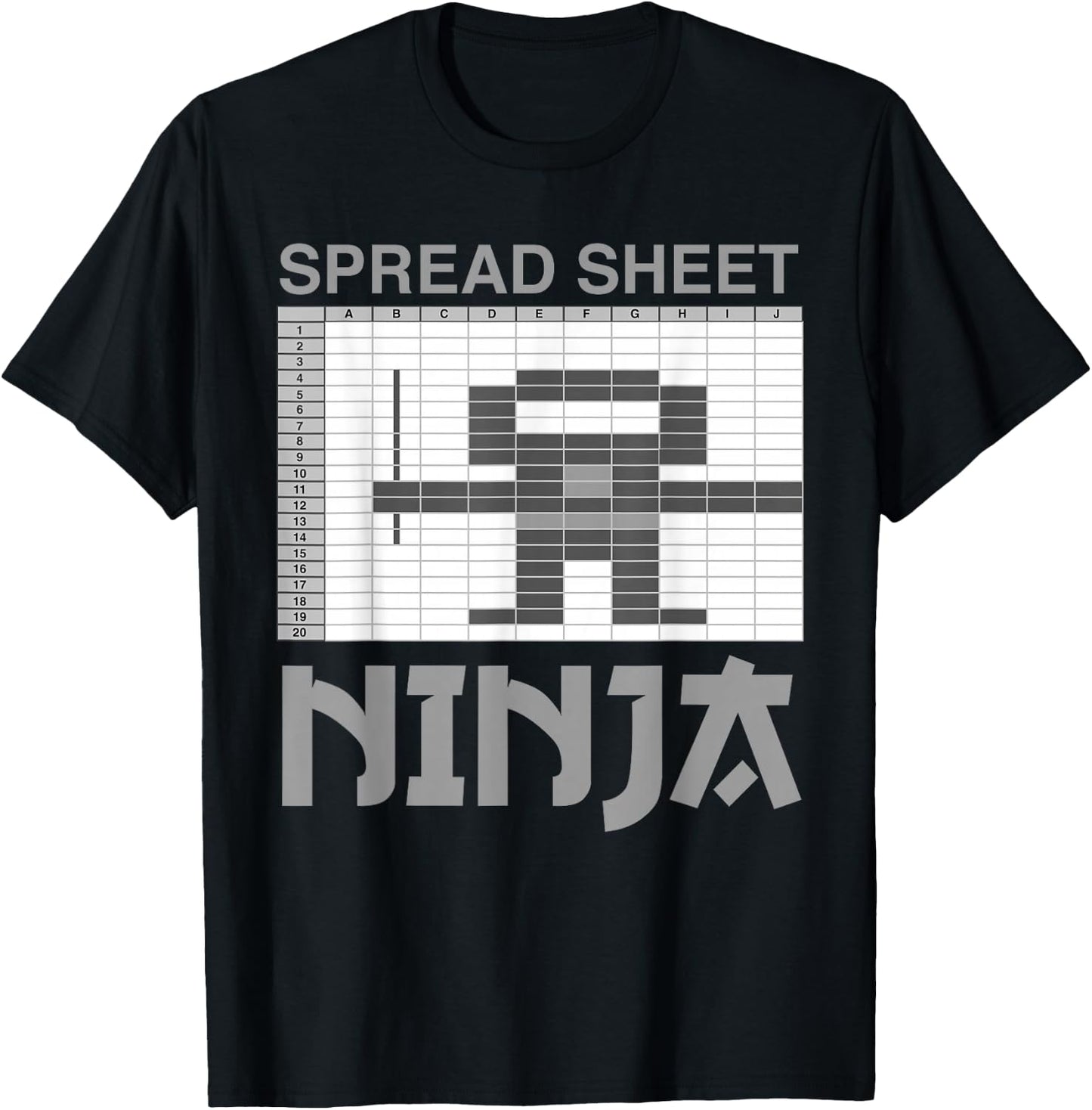 Spreadsheet Ninja Funny Office Party Excel Data Lover T-Shirt - T-Shirt | Black