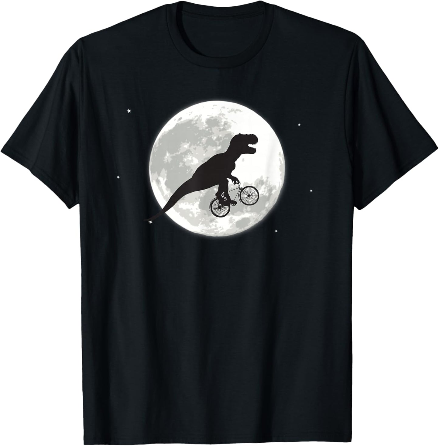 Extra Trexial an alien T-Rex on the moonlight bike tour T-Shirt - T-Shirt | Black
