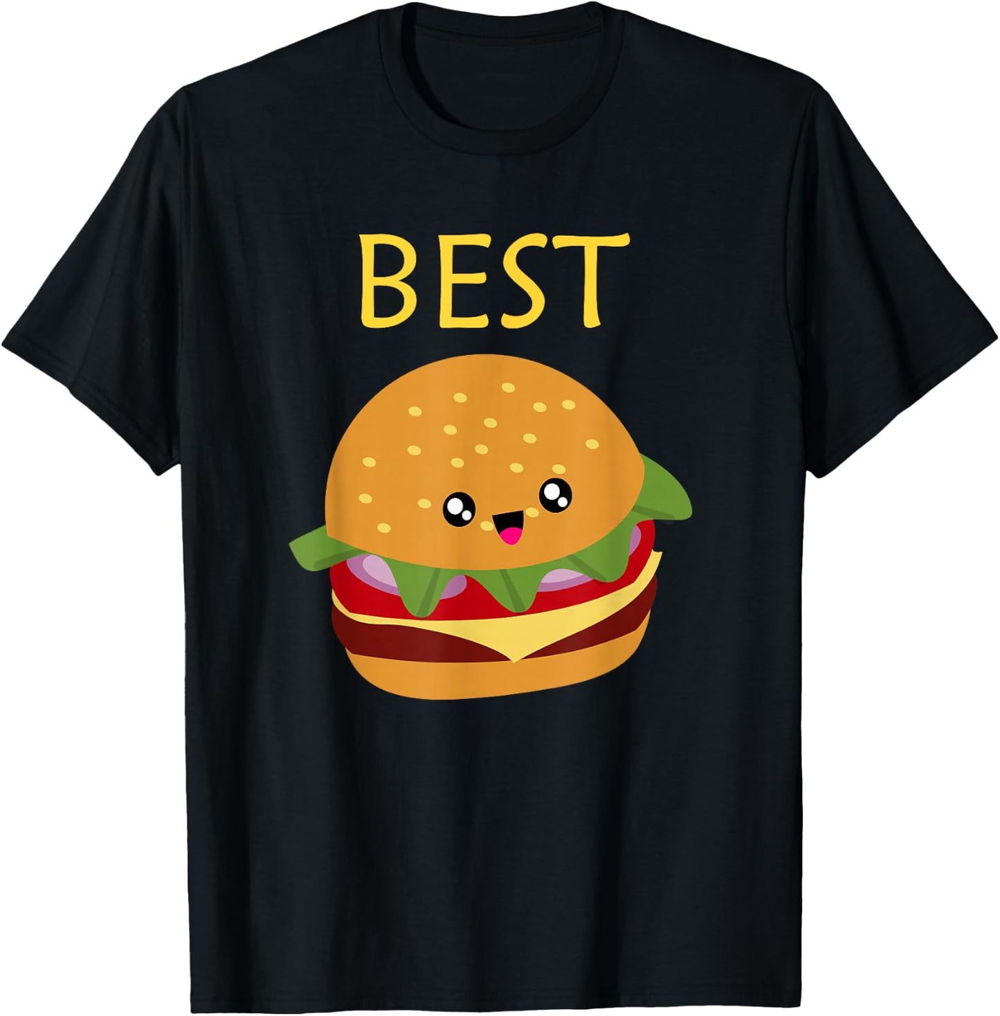 Matching Set - Burger and Fries T-Shirt - T-Shirt | Black