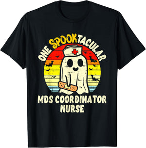 One Spooktacular MDS Coordinator Nurse Halloween Ghost T-Shirt - T-Shirt | Black