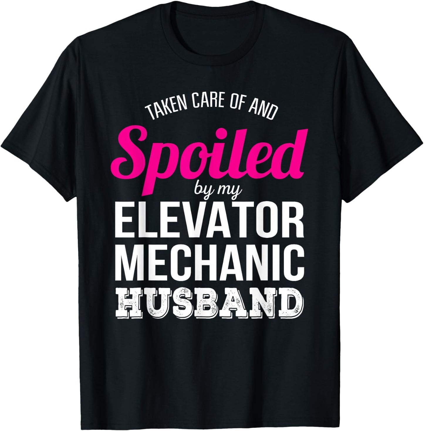 Funny Elevator Mechanic Wife Anniversary Gift T-Shirt - T-Shirt | Black