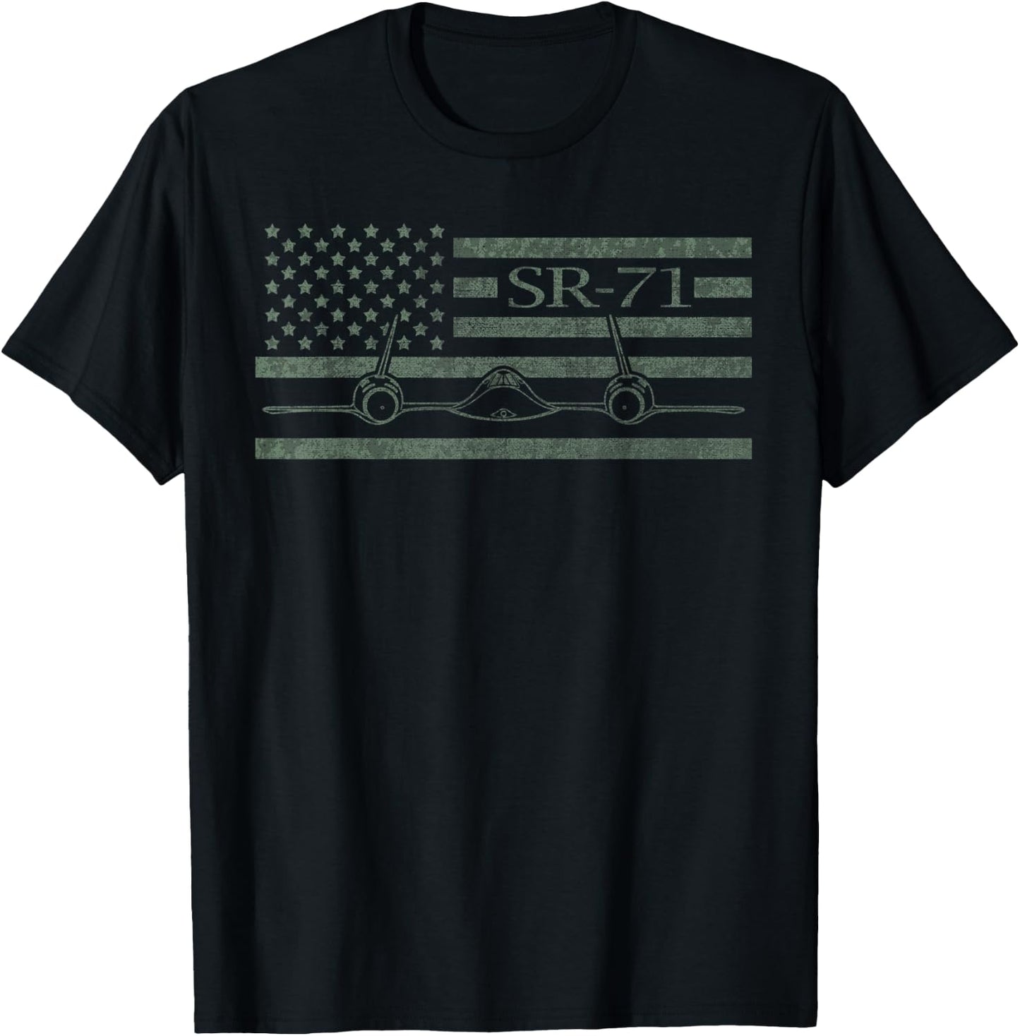 SR-71 Jet US Military Aircraft Black Bird T-Shirt - T-Shirt | Black