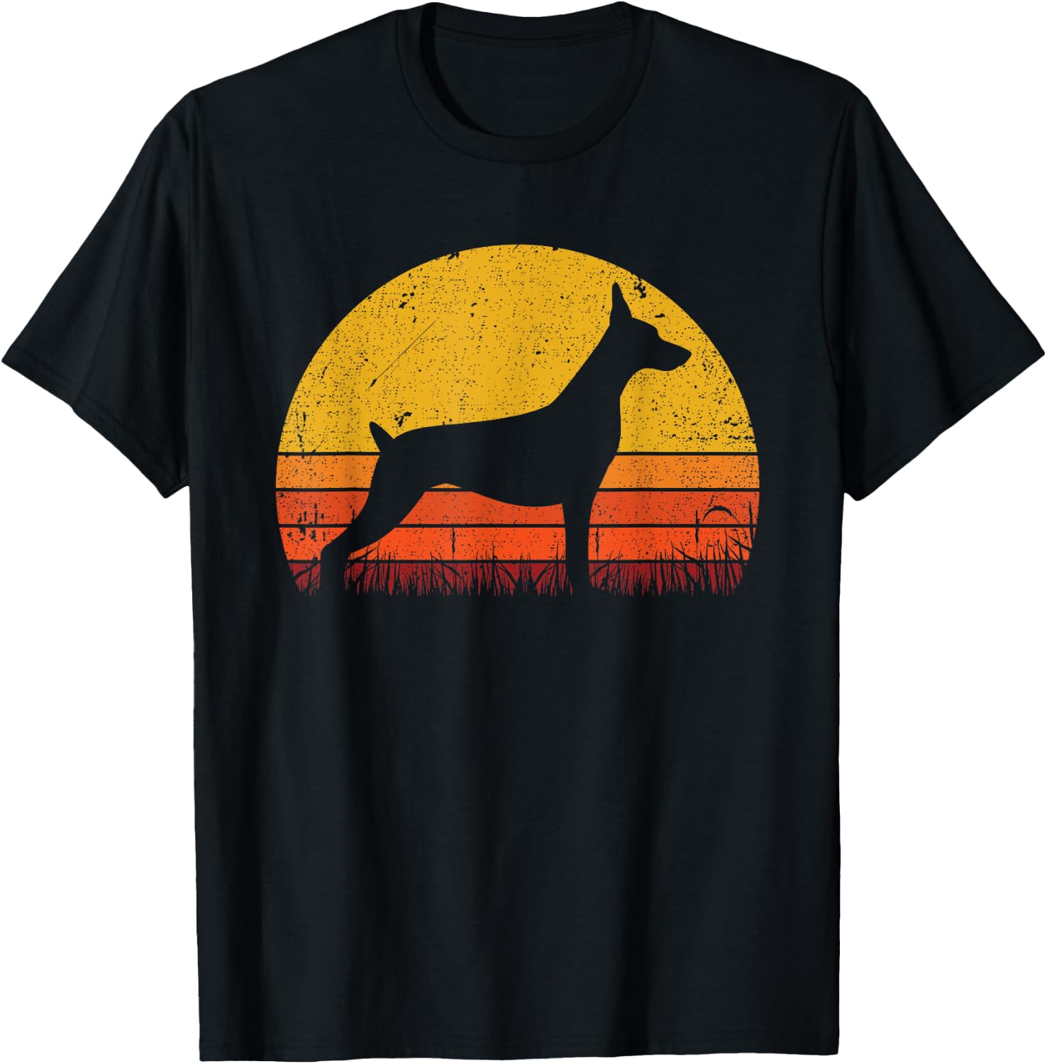 Retro Dobermann Shirt Dog Mom Dog Dad Vintage Doberman T-Shirt - T-Shirt | Black