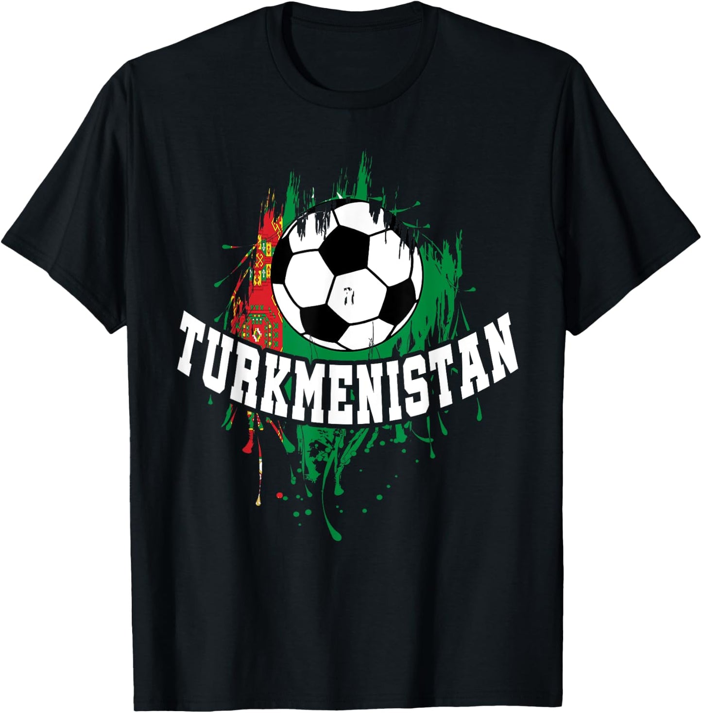Turkmenistan Soccer Turkmenistan Football Turkmen Futbol T-Shirt - T-Shirt | Black