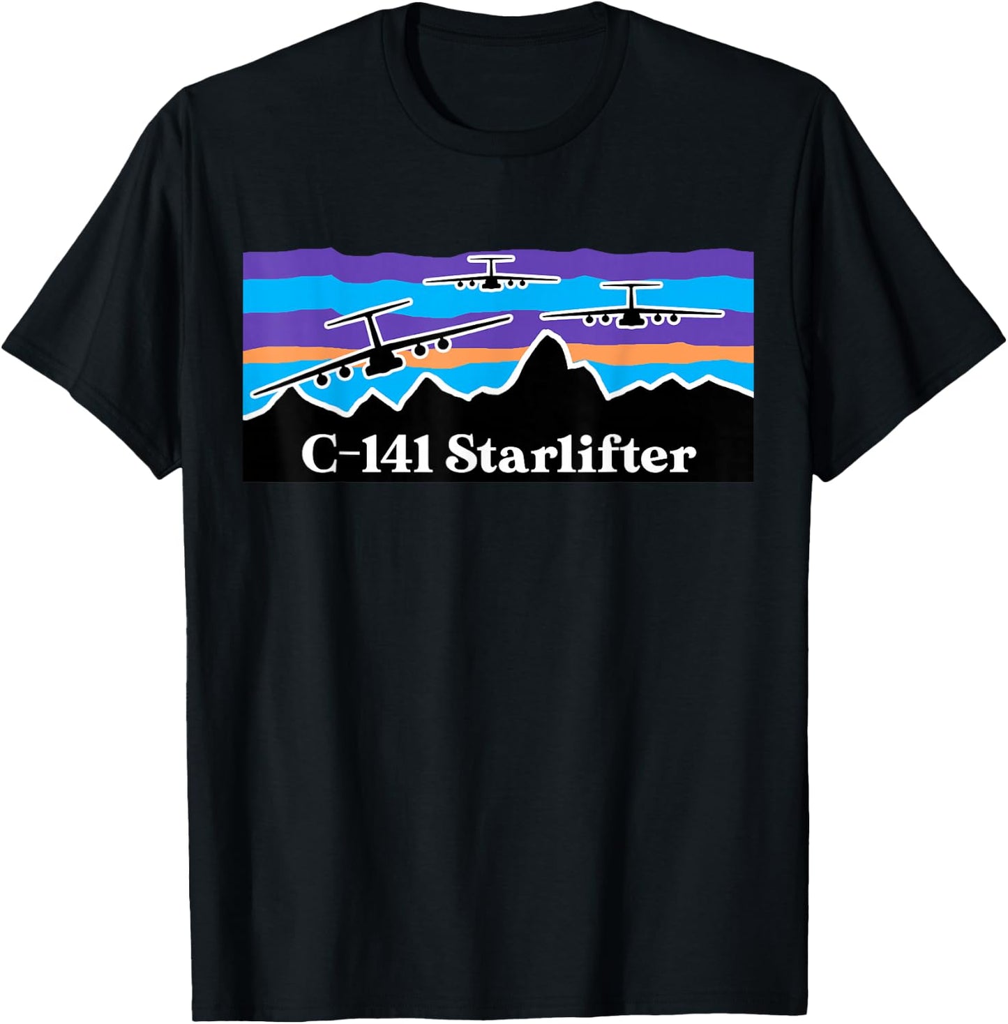C-141 Starlifter Mountain Airlift T-Shirt - T-Shirt | Black