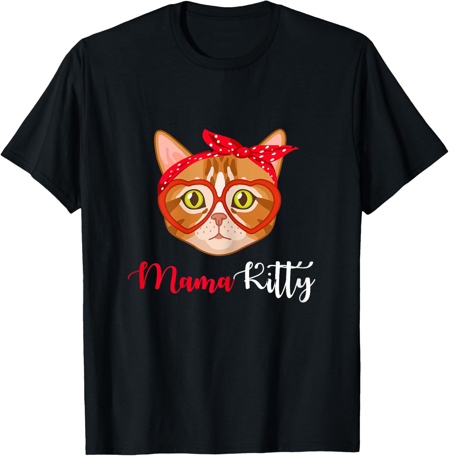 MamaKitty Cat Funny Mama Kitty Family Matching T-Shirt - T-Shirt | Black