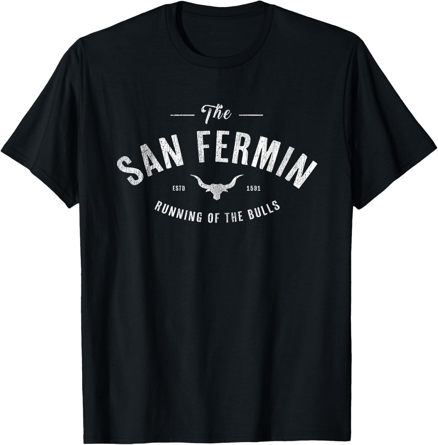 "The Running of the Bulls" - Pamplona Gift - San Fermin T-Shirt - T-Shirt | Black