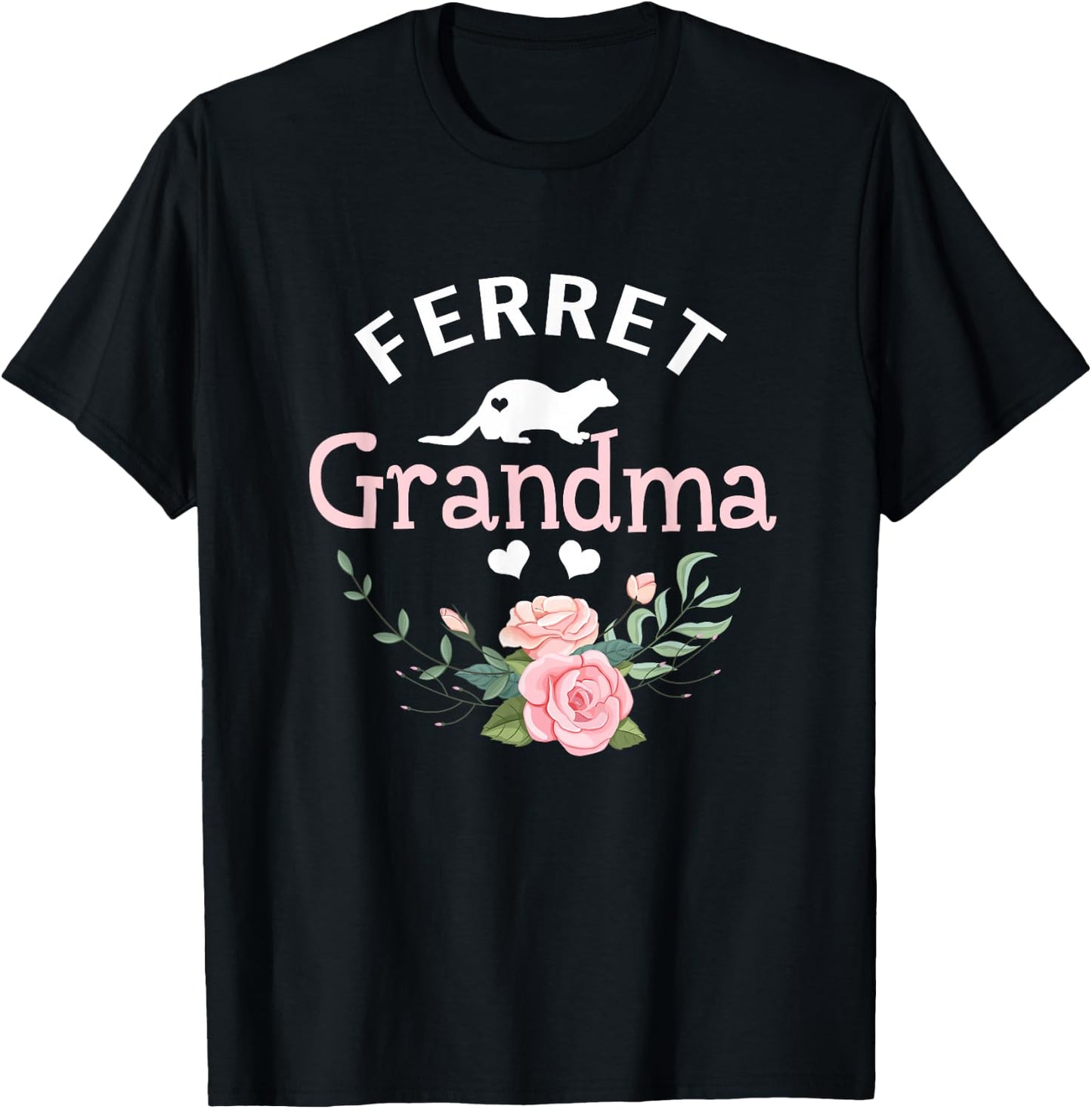 Ferret Grandma Gifts Mom Ferret Pet Lover Christmas T-Shirt - T-Shirt | Black