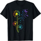 Dandelion Rainbow Dragonfly Breathe Flower Butterfly T-Shirt - T-Shirt | Black