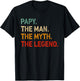 PAPY The Man The Myth The Legend Shirt Funny Idea PAPY T-Shirt - T-Shirt | Black