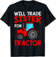 Will Trade Sister For Tractor Boy Brother Shirts For Kids T-Shirt - T-Shirt | Black