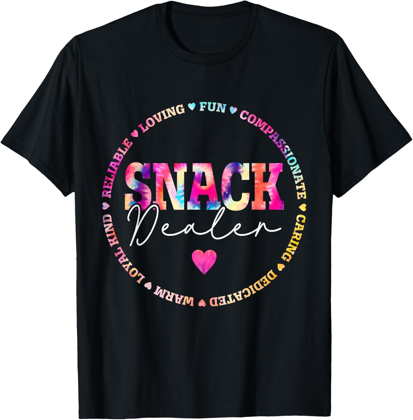 Tie Dye Snack Dealer Appreciation Funny Lunch Lady Crew T-Shirt - T-Shirt | Black
