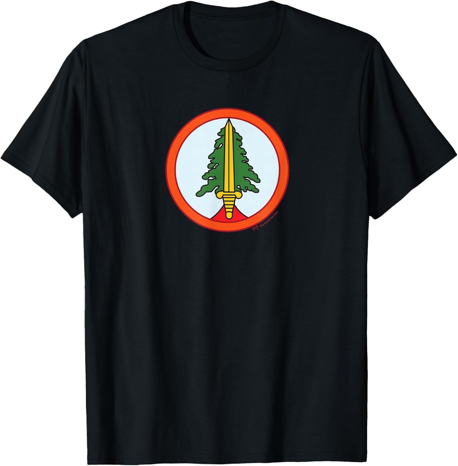 SHOWTIME Twin Peaks Bookhouse Boys Patch - Men's Black Solid - Small - Short Sleeve - Classic Fit - Cotton 65%, Polyester 35% T-Shirt - T-Shirt | Black