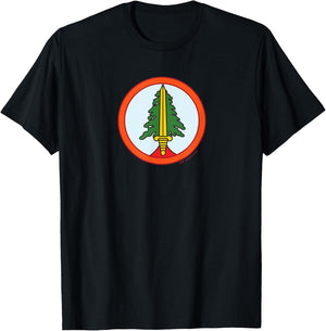 SHOWTIME Twin Peaks Bookhouse Boys Patch - Men's Black Solid - Small - Short Sleeve - Classic Fit - Cotton 65%, Polyester 35% T-Shirt - T-Shirt | Black
