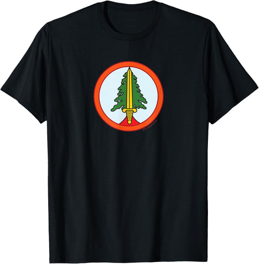 SHOWTIME Twin Peaks Bookhouse Boys Patch - Men's Black Solid - Small - Short Sleeve - Classic Fit - Cotton 65%, Polyester 35% T-Shirt - T-Shirt | Black