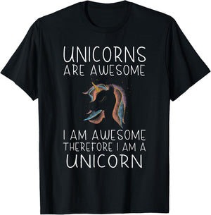 Die glitzernden Einhrner Unicorn - Unicorns are awesome, I am awesome T-Shirt - T-Shirt | Black