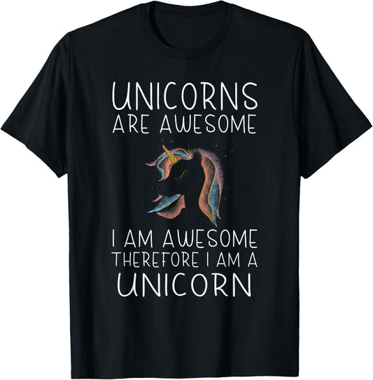 Die glitzernden Einhrner Unicorn - Unicorns are awesome, I am awesome T-Shirt - T-Shirt | Black