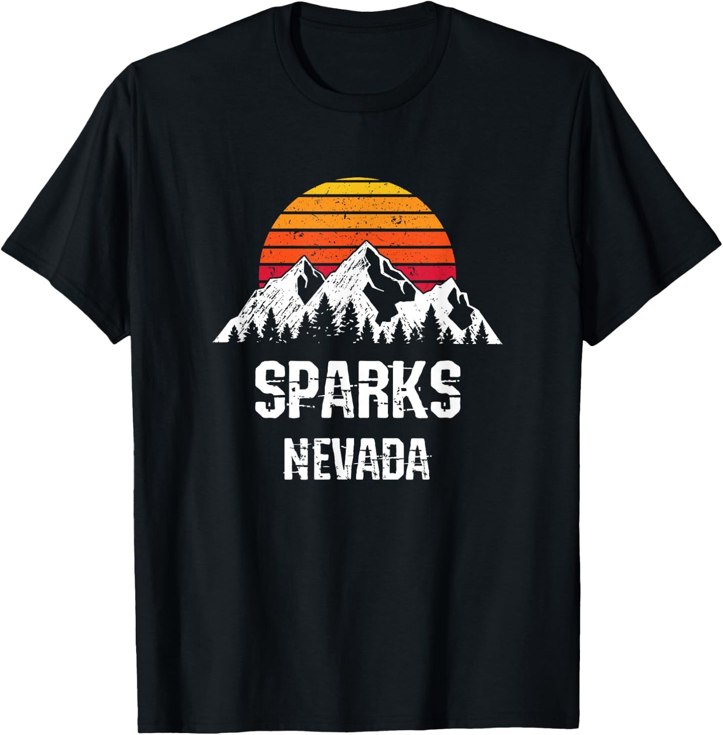 Sparks Nevada Distressed Retro Gift T-Shirt - T-Shirt | Black
