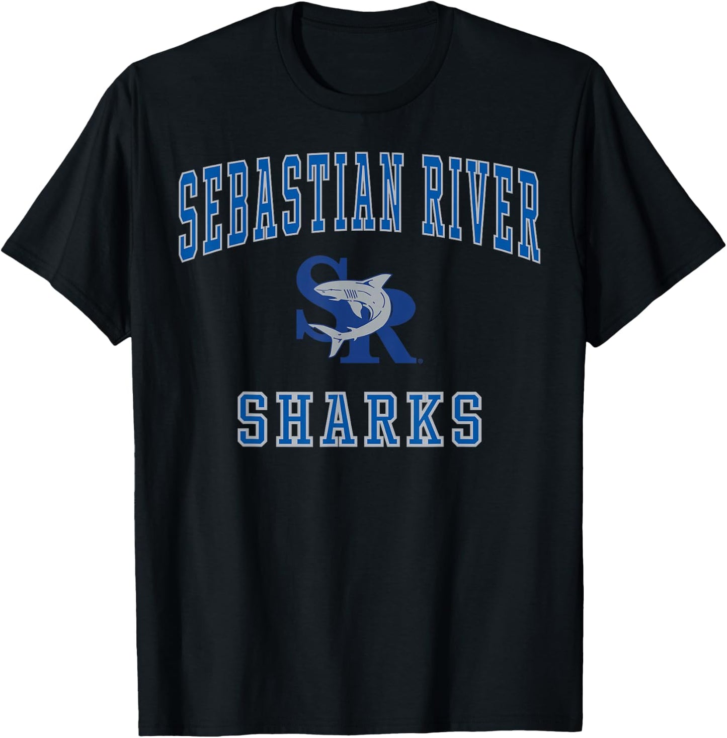 Sebastian River High School Sharks C1 T-Shirt - T-Shirt | Black